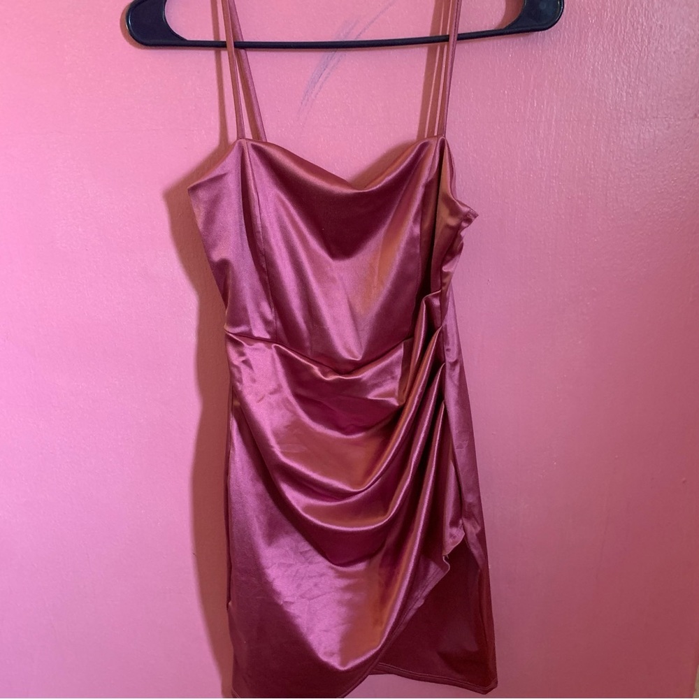 Windsor Small Pink Wrapped In Satin Stylish Mini Dress